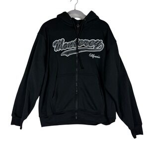 Ephemeral Hoodie Mens Medium Black Full Zip Fleece Monterey California Graphic